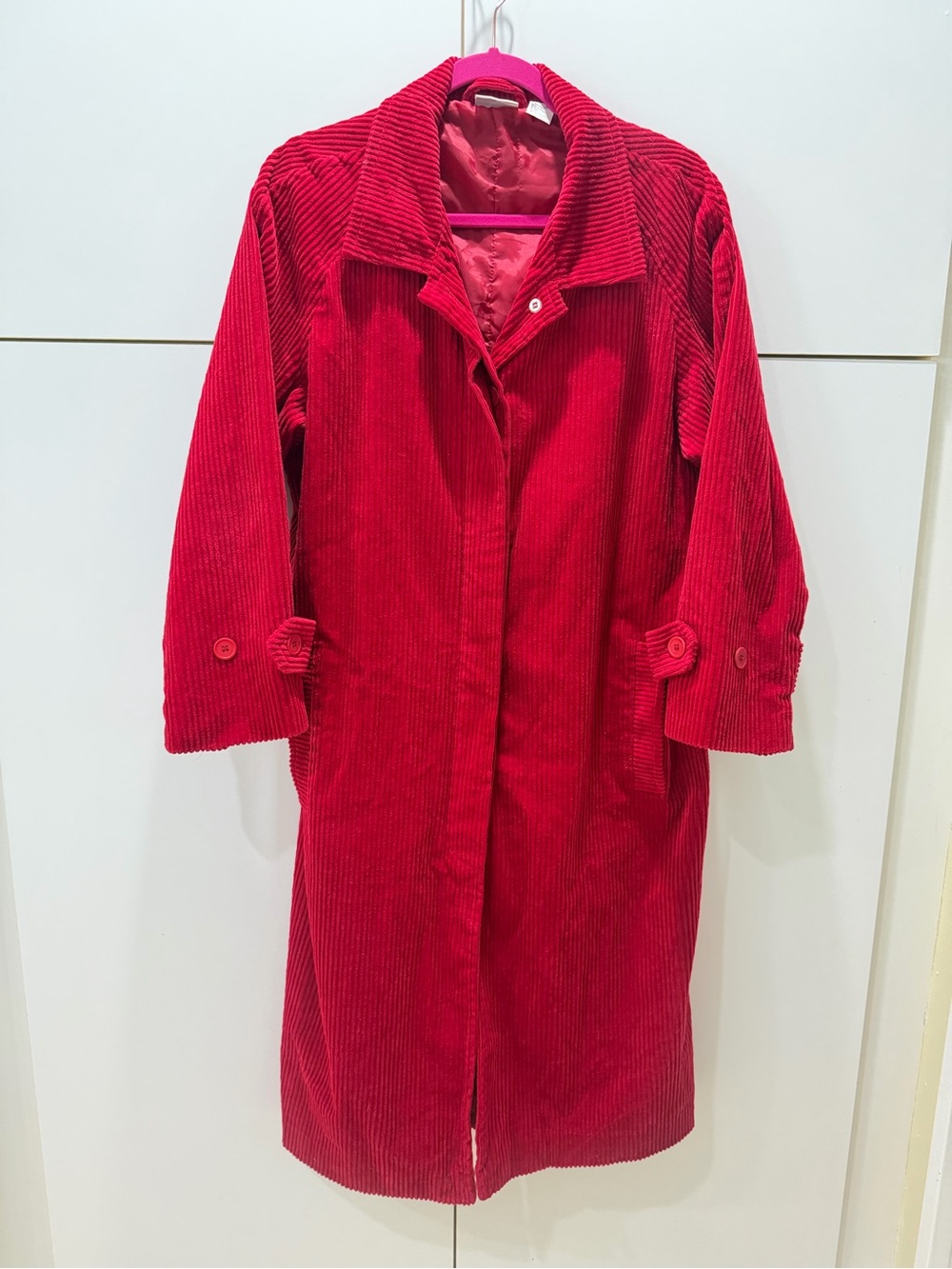 Red Corduroy Long Coat